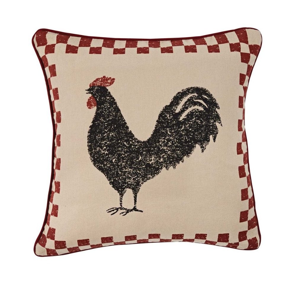Hen Pecked Print 20" Pillow- Poly Insert